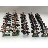 Britains toys, a collection of loose Diecast figures on horseback, including Mounties and Trooping