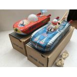 Lemezaru gyar, Hungarian , boxed , battery operated tin plate Space cars, 1980s including Urauto and
