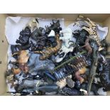 A collection of loose Diecast Zoo animals including Britains