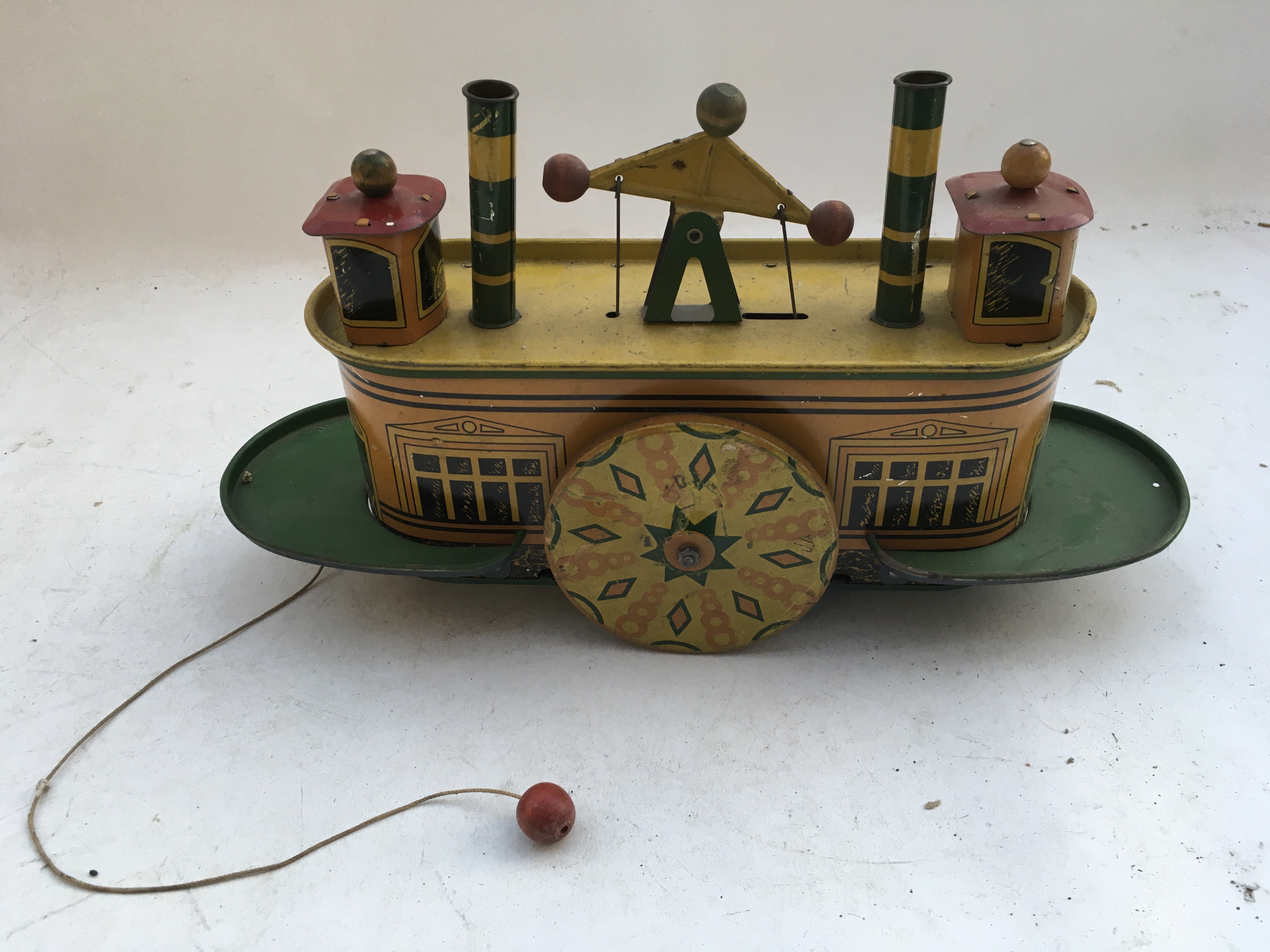 Tinplate, pull along , River boat, un named piece,
