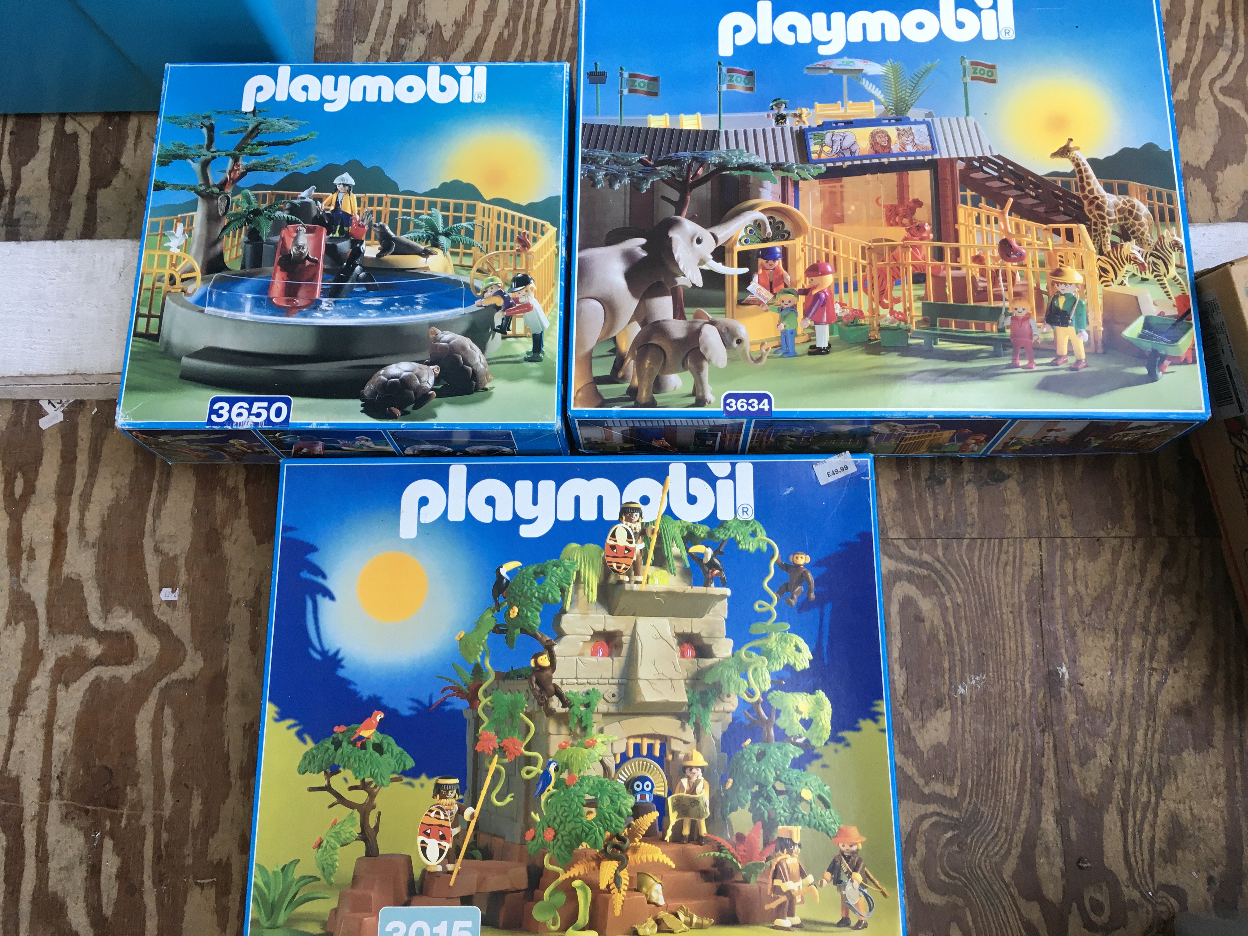 Playmobil sets , #3650, 3634 and 3015, boxed including Zoo and Animals, Seals and enclosure and