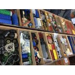 Meccano, a six drawer official Meccano unit , full