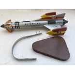 Pacific aircraft, a model of Fireball XL5, handcrafted wooden desktop model