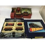 Hornby trainset, O Gauge, tinplate, clockwork, M1 passenger set , boxed with boxed accessories