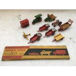A collection of Dinky and Corgi , loose Diecast , including Farm equipment, Motocart, Traction