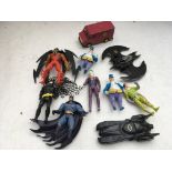 A collection of loose Batman figures including Batman, Penguin, Riddler and Joker, also Diecast