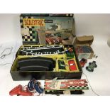 Scalextric set #60 with Aston martin and Ferrari GT, also included is spare cars and controllers