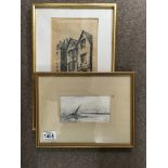 2 small framed engravings