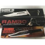 Three boxed ornamental limited edition Rambo Knife