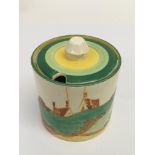 A Clarice Cliff 'Secrets' pattern preserve pot. Approx 10cm.