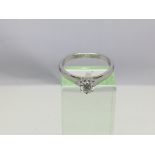 An 18ct white gold diamond solitaire ring, approx .33ct, approx 3.7g and approx size P-Q.