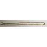 A long 9ct gold link necklace.Approx 16g, a/f