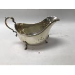 A silver gravy boat hallmarks with ware , 181 grams.