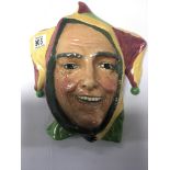 A Royal Doulton wall mask of a court jester. No da