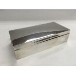 A silver cigar box, London hallmarks, approx 18cm