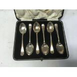 A collection of plated ware and flat ware various and a case of silver spoons