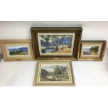 Five original, signed Australian landscape paintings, comprising three by J.Downton, one by Owen