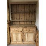 A Victorian pine dresser 195 x 122cm