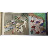 Early Japanese's hand painted scroll, with multiple erotic images