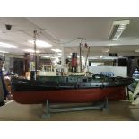 A remote control model of a tug boat named 'Lady Wooes', approx 98cm.