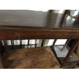 A Victorian mahogany tea table on square tapering