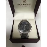 A Accurist grand complication Greenwich commemorative wristwatch with steel strap , boxed with paper