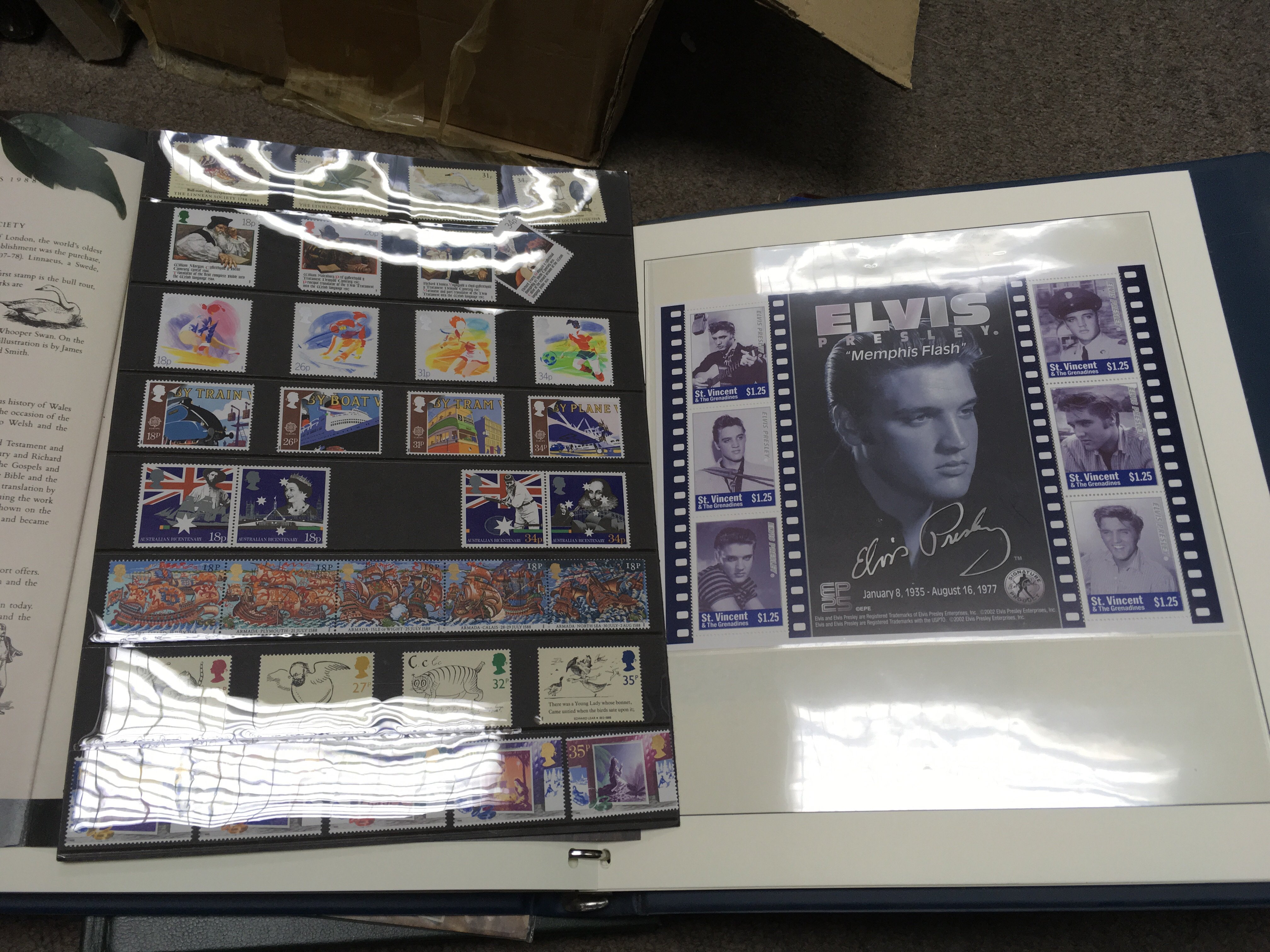 5 collectors stamp albums inc Elvis and World Cup stamps - Image 2 of 2