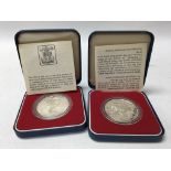 Two silver crowns 1977 jubilee