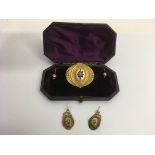 A Victorian, 15ct gold, enamel and seed pearl set