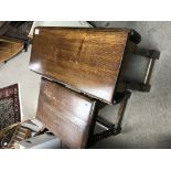 Oak stool and oak folding topped table