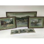 A collection of Chinese vintage pictures views of Hong Kong harbour and others.