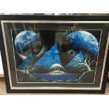 Two framed and glazed surrealist fantasy pictures,