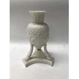 A Belleek vase of classical form 26 cm