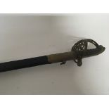 A George V Military Officers sword in good original condition with brass fittings and leather