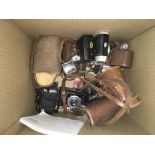 A qty of mixed vintage cameras etc