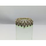 A 10k gold diamond cluster ring, approx 3.8g and approx size M-N.