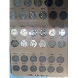 An Album containing American Jefferson Nickel coins 1938-2011-S Proof a Complete set.