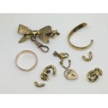 A collection of gold and gold tone scrap, approx t