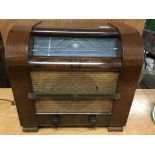 A GEC walnut cased six valve radio