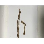 A 9 ct gold rope necklace and matching bracelet 10