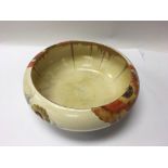 A Clarice Cliff Rhodante pattern bowl. Diameter approx 23cm.