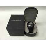 A boxed Gentleman’s Emporio Armani wristwatch.