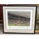 Large framed Ltd edition 187/850 England football print signed in pencil by stuart pearce, Terry