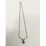 A 9ct gold, stone set pendant necklace.Approx 5.45