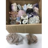 A box of various crystal rocks