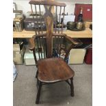 An Elm and Yew Wood Early 19th Century Vernacular Windsor type chair