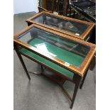 2 Edwardian inlaid satinwood vitrines (a/f)