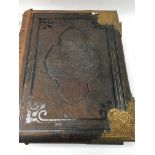 A Victorian brass bound bible.