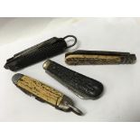 Four vintage pen and jack knives