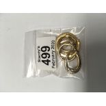 3 pairs of 9ct gold hoop earrings, 5.3g